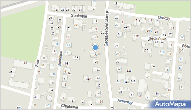 Wrocław, Grota-Roweckiego Stefana, gen., 27, mapa Wrocławia