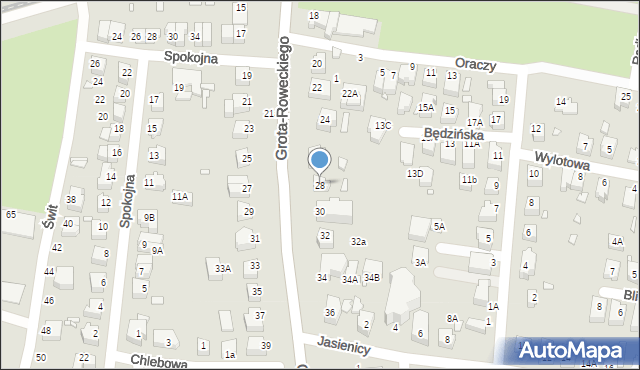Wrocław, Grota-Roweckiego Stefana, gen., 28, mapa Wrocławia