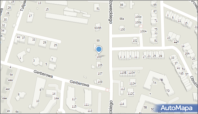 Wrocław, Grota-Roweckiego Stefana, gen., 103, mapa Wrocławia