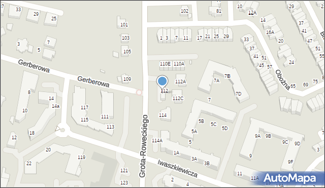 Wrocław, Grota-Roweckiego Stefana, gen., 112B, mapa Wrocławia