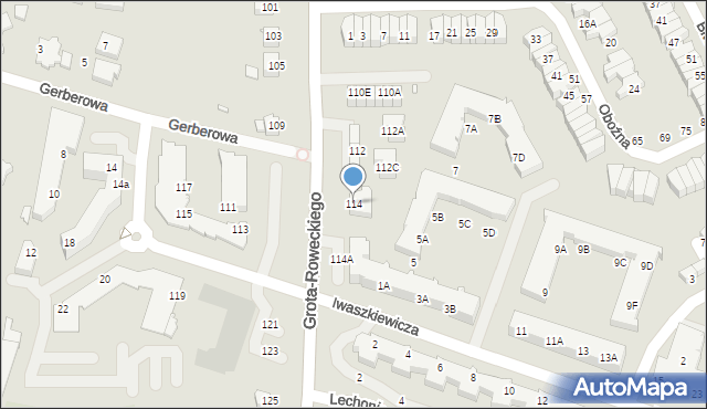 Wrocław, Grota-Roweckiego Stefana, gen., 114, mapa Wrocławia