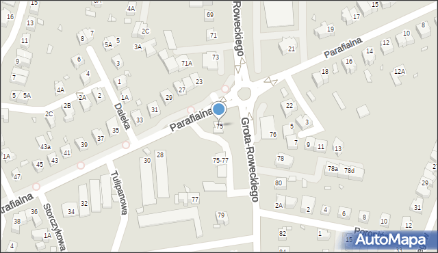 Wrocław, Grota-Roweckiego Stefana, gen., 75, mapa Wrocławia