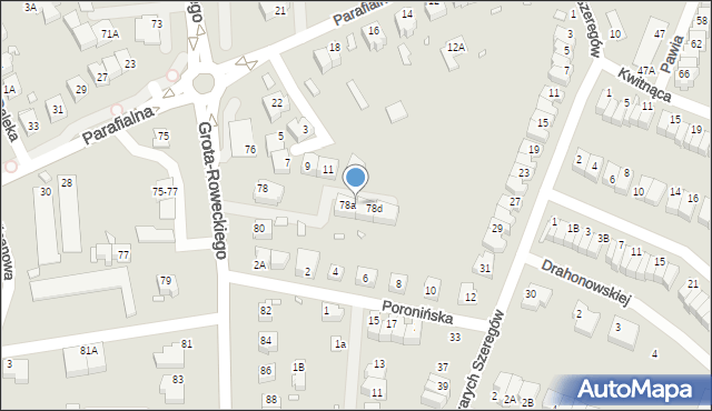 Wrocław, Grota-Roweckiego Stefana, gen., 78b, mapa Wrocławia