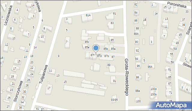 Wrocław, Grota-Roweckiego Stefana, gen., 87e, mapa Wrocławia
