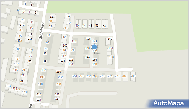 Wrocław, Granitowa, 154, mapa Wrocławia