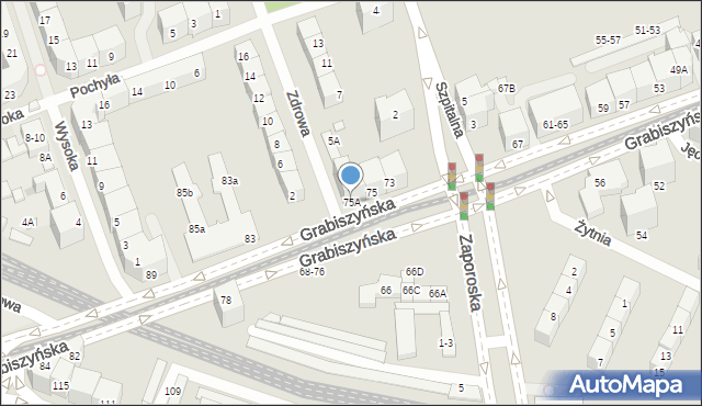 Wrocław, Grabiszyńska, 75A, mapa Wrocławia