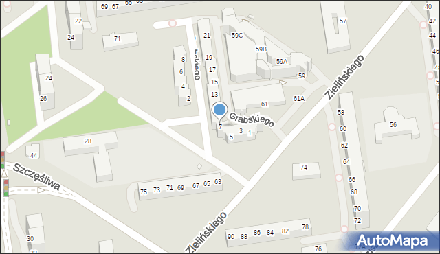 Wrocław, Grabskiego Władysława, 7, mapa Wrocławia