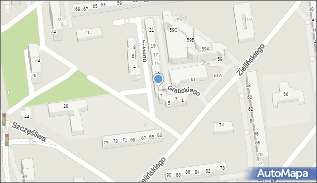 Wrocław, Grabskiego Władysława, 7a, mapa Wrocławia