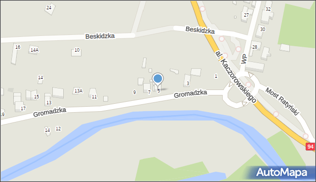 Wrocław, Gromadzka, 5, mapa Wrocławia