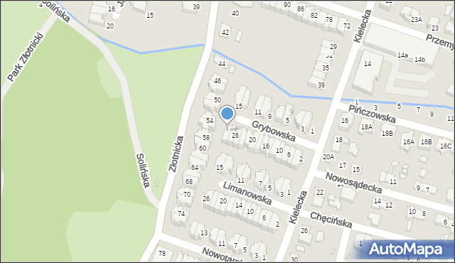 Wrocław, Grybowska, 28, mapa Wrocławia