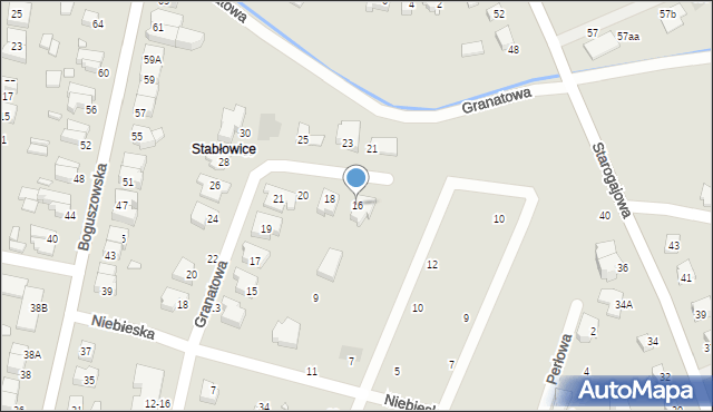 Wrocław, Granatowa, 16, mapa Wrocławia