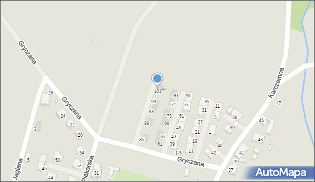 Wrocław, Gryczana, 101, mapa Wrocławia