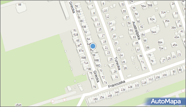 Wrocław, Grecka, 66C, mapa Wrocławia