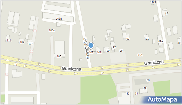 Wrocław, Graniczna, 103, mapa Wrocławia