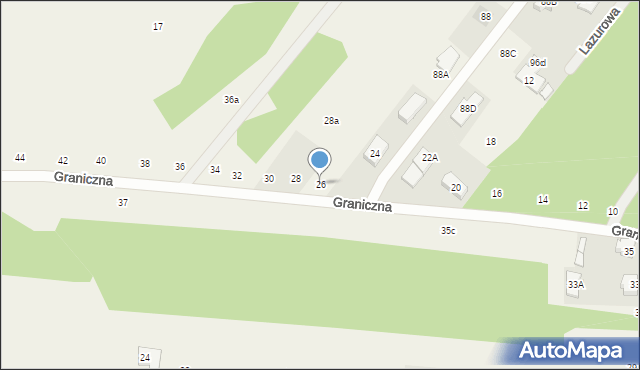 Wyględy, Graniczna, 26, mapa Wyględy