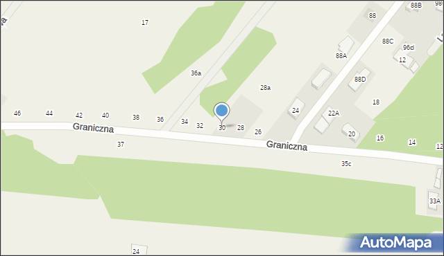 Wyględy, Graniczna, 30, mapa Wyględy