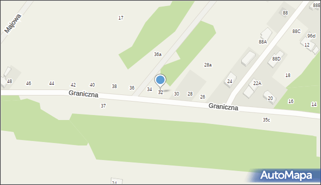 Wyględy, Graniczna, 32, mapa Wyględy