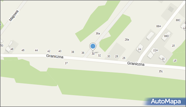 Wyględy, Graniczna, 34, mapa Wyględy