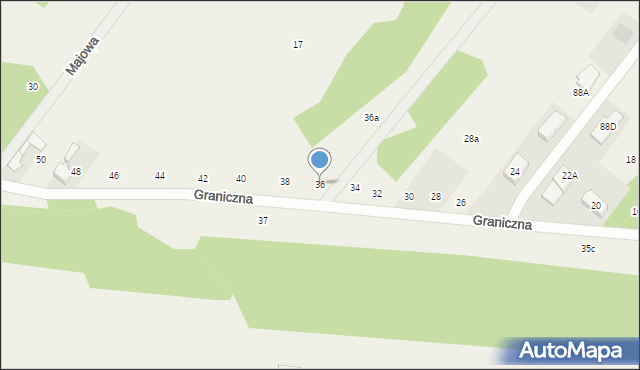 Wyględy, Graniczna, 36, mapa Wyględy