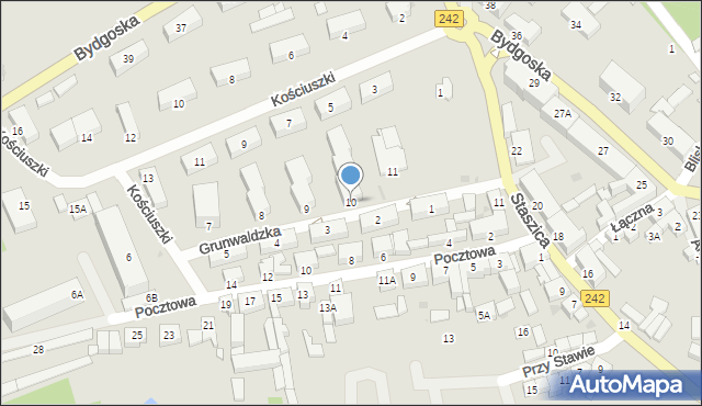 Wyrzysk, Grunwaldzka, 10, mapa Wyrzysk