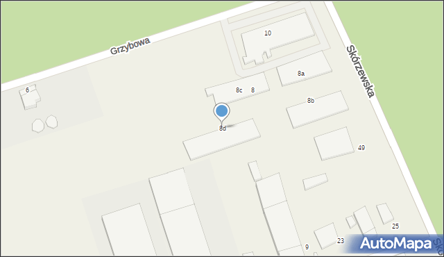 Wysogotowo, Grzybowa, 8d, mapa Wysogotowo