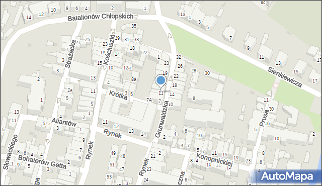Ząbkowice Śląskie, Grunwaldzka, 11, mapa Ząbkowice Śląskie
