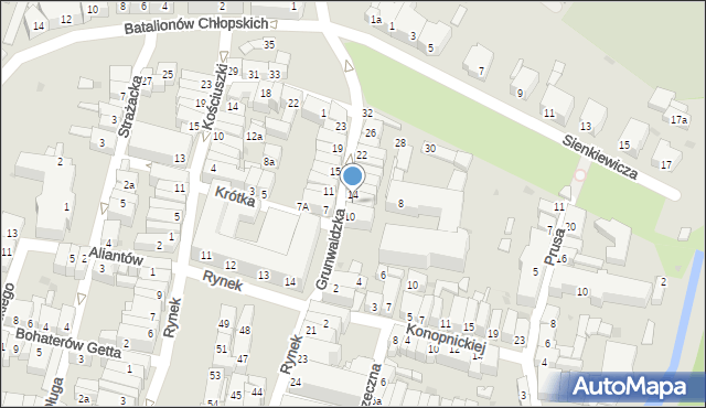 Ząbkowice Śląskie, Grunwaldzka, 12, mapa Ząbkowice Śląskie