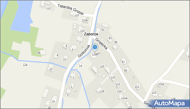 Zaborze, Grojecka, 114b, mapa Zaborze