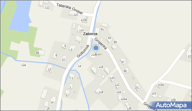 Zaborze, Grojecka, 116a, mapa Zaborze