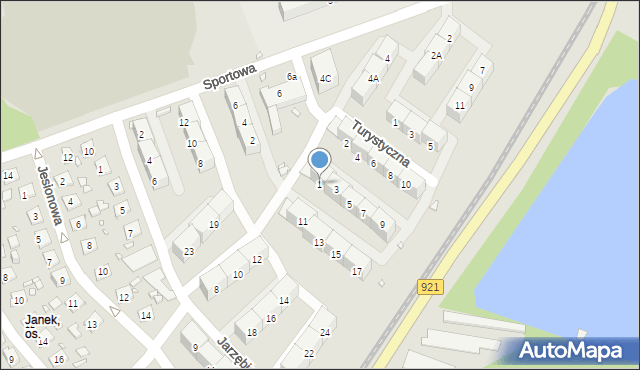 Zabrze, Grabowa, 1, mapa Zabrza