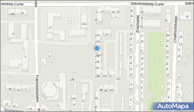 Zabrze, Grunwaldzka, 10E, mapa Zabrza