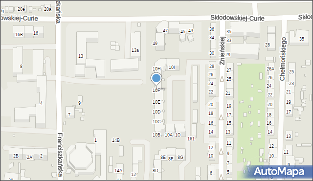 Zabrze, Grunwaldzka, 10F, mapa Zabrza