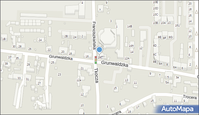Zabrze, Grunwaldzka, 14C, mapa Zabrza