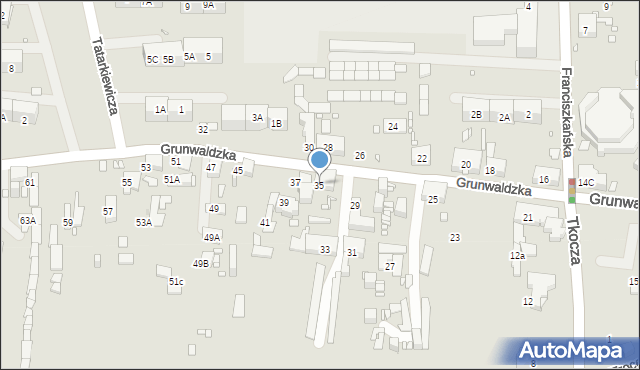 Zabrze, Grunwaldzka, 35, mapa Zabrza