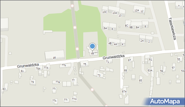 Zabrze, Grunwaldzka, 44, mapa Zabrza