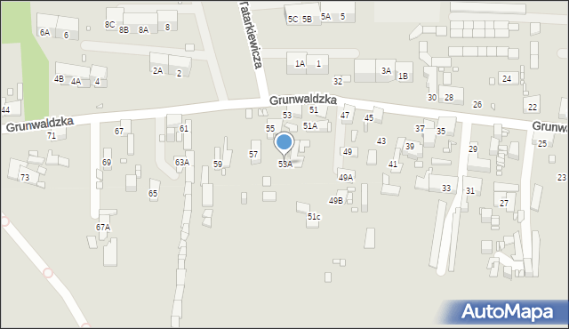 Zabrze, Grunwaldzka, 53A, mapa Zabrza