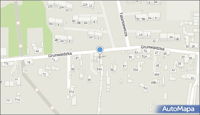 Zabrze, Grunwaldzka, 61, mapa Zabrza