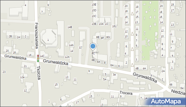 Zabrze, Grunwaldzka, 8C, mapa Zabrza