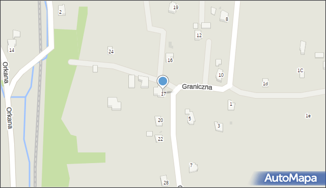 Zagórz, Graniczna, 17, mapa Zagórz