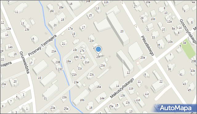 Zakopane, Grunwaldzka, 23f, mapa Zakopanego