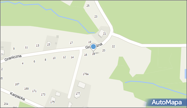 Zalasowa, Graniczna, 18, mapa Zalasowa