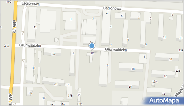 Zambrów, Grunwaldzka, 4C, mapa Zambrów