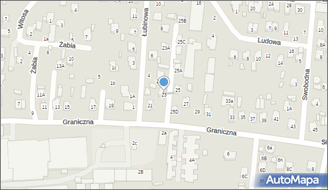 Zamość, Graniczna, 23, mapa Zamościa