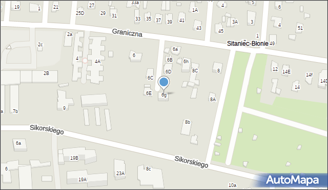 Zamość, Graniczna, 6g, mapa Zamościa