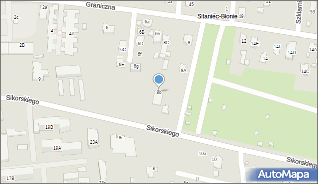 Zamość, Graniczna, 8b, mapa Zamościa