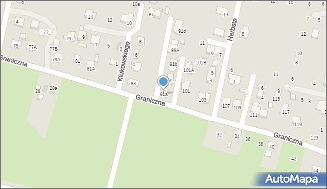 Zamość, Graniczna, 91a, mapa Zamościa