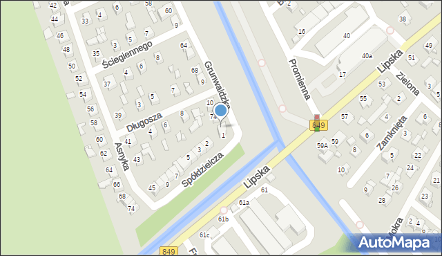 Zamość, Grunwaldzka, 76, mapa Zamościa