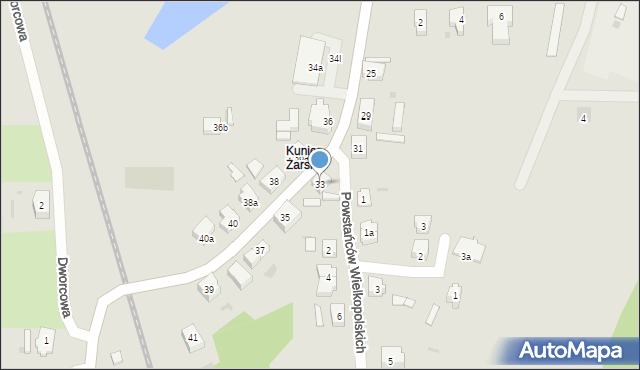 Żary, Grunwaldzka, 33, mapa Żary