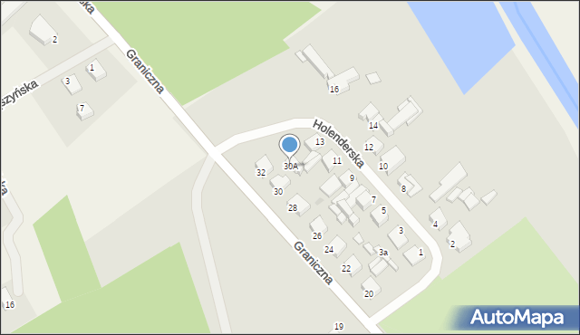 Zbąszyń, Graniczna, 30A, mapa Zbąszyń