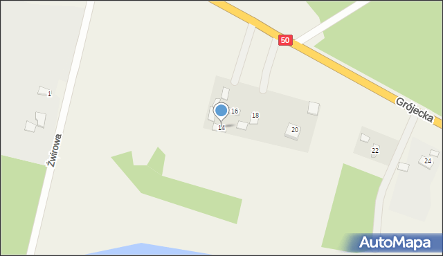 Zbiroża, Grójecka, 14, mapa Zbiroża